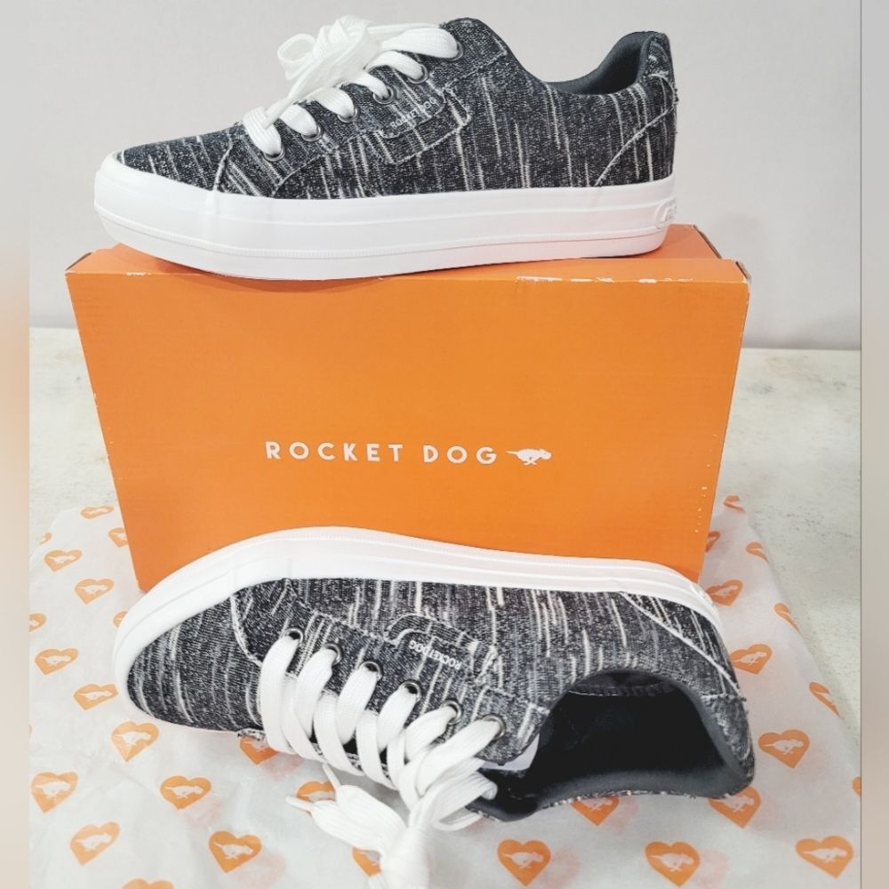 Rocket Dog Women's Grey Cecila Egan Cotton Lace-up Sneakers Size 8.5 NIB
